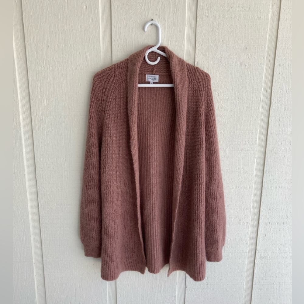 Dimensione Maglia Made in Italy Rose Mohair Blend Knit Cardigan Sweater  Size S
